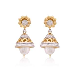 Designer Earrings with Certified Diamonds in 18k Yellow Gold - ER0991P